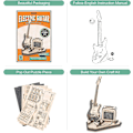 Miniatyrbild 4 av 5: 3D-pussel i trä för att bygga musikinstrument för vuxna barn, DIY-modellbyggsatser Konstruktionsspel (gitarr)