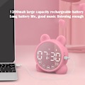 Miniatyrbild 5 av 5: Söt Bluetooth-högtalare väckarklocka för barn sovrum sängklocka