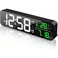 Miniatyrbild 1 av 5: Digital väckarklocka, stor digital LED-spegelskärm väckarklocka