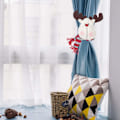 Miniatyrbild 2 av 5: 1 st julgardin spännen jul tema uppsättning snögubbe älg tomte cu
