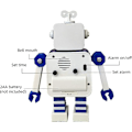 Miniatyrbild 3 av 5: Robotväckarklocka, rostfritt metall tyst väckarklocka med blixtljus-u