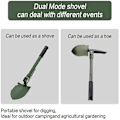 Miniatyrbild 3 av 4: Camping Spade, Fällbar Spade, Bärbar Mini Militär Överlevnadsspade Med Hacka/Hacke/Såg/Öppnare/Kompass, Multifunktionellt Verktyg För Camping, Fiske