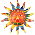 Miniatyrbild 1 av 4: Metall Sol Väggkonst Dekor Metall Färgglad Sol Ansikte för Vardagsrum Sovrum Ho