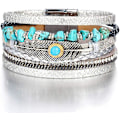 Miniatyrbild 1 av 5: Leopard Armband för Kvinnor Wrap Flerskikts Läder Armband Magne