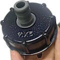 Miniatyrbild 5 av 5: 2 st IBC-behållarelock, anslutnings-/nippelplugg, 1/2\" utloppsdiameter, 60 mm inloppsdiameter för IBC-tonventil - Svart