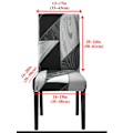 Miniatyrbild 3 av 3: Stolskydd 6 stycken universal, stolskydd stretch modern, stolskydd gungstolar (svart geometri, 6 stycken) universell storlek