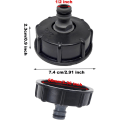 Miniatyrbild 2 av 5: 2 st IBC-behållarelock, anslutnings-/nippelplugg, 1/2\" utloppsdiameter, 60 mm inloppsdiameter för IBC-tonventil - Svart