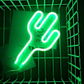 Miniatyrbild 5 av 5: Kaktus Neon Skylt USB/Batteridriven, Akryl Väggdekor, Dekorativ Stämningsbelysning