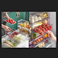 Miniatyrbild 4 av 5: Stapelbara kylskåpsorganisationsbehållare med utdragbar låda, för frys, Ca