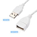 Miniatyrbild 4 av 4: USB-kabel med På/Av-knapp USB Hane till Hona Förlängningssladd 1M Vit för