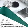 Miniatyrbild 2 av 4: Rostfritt Stål Sopkorg Fällbart Lock - Inbyggt Fällbart Lock för Kitche