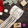 Miniatyrbild 5 av 5: 5 rullar julgrosgrain dubbelsidig polyesterband, används för jul