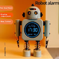 Miniatyrbild 3 av 5: Smart Robot Digital Väckarklocka Temperatur Display Skrivbordsklockor Med Snooze-läge Hem Sovrum Bordsdekoration För Barn Present