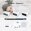 Miniatyrbild 5 av 5: Klockradio med dubbla alarm, digital väckarklocka med 2 USB-laddningsportar, 0-100 % dimbar, justerbar volym, inomhus termometer (vit)