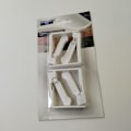 Miniatyrbild 4 av 5: Set med 4 vita plastduksklämmor med justerbar hög spänning