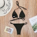 Miniatyrbild 5 av 5: Kvinnors glänsande bikini mikro sexig string tvådelad baddräkt