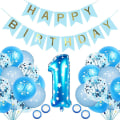 Miniatyrbild 1 av 5: Födelsedag Dekoration 1 År Pojke, Dekoration 1:a Födelsedagen, Ballong