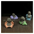 Miniatyrbild 4 av 4: Buddha Smile Skulptur Liten Liten Baby Munk Prydnader Present Grön