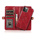 Miniatyrbilde 5 av 11: iPhone 15 Pro - Elegant Plånboksfodral i Lyxigt Läder med Korthållare Red