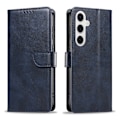 Miniatyrbillede 1 af 11: S24 Plus - Elegant Läderplånboksfodral i 6 färger Marine blue