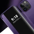 iPhone 12/12 Pro  Smart Läderfodral med Fönster & SIM-förvaring Lila
