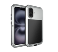iPhone 16 - Skyddande HEAVY DUTY Aluminium Skal Silver