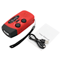 Miniatyrbillede 10 af 10: Smart Vevradio (Nödradio) Solcell Ficklampa Powerbank Röd