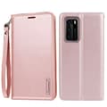 Huawei P40 - Genomtänkt (Hanman) Plånboksfodral Roséguld