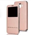 Miniatyrbilde 1 av 8: Smartfodral med Fönster & Svarsfunktion till Samsung Galaxy J4 Roséguld