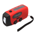 Miniatyrbilde 3 av 10: Smart Vevradio (Nödradio) Solcell Ficklampa Powerbank Röd