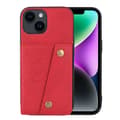 iPhone 15 Plus - Lyxigt PC-läder Retro Flip Fashion Plånboksfodral Röd