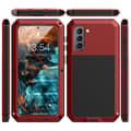 Samsung Galaxy S21 Plus - Kraftfullt Skyddsskal i Aluminium Röd
