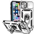 iPhone 14 Plus - Skyddande Skal med Ringhållare Silver