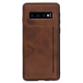 Samsung Galaxy S10 Plus - Skal med Kortfack Brun