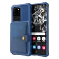 Samsung Galaxy S20 Ultra - Smart Skal med Kortfack Blå Blå
