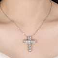 Miniatyrbillede 2 af 6: Stilsäkert Kors Halsband Silver