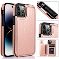 Miniatyrbilde 6 av 11: iPhone 14 Pro - Nkobee Skal Kortfack Plånbok Rosaröd
