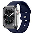 Miniatyrbillede 1 af 11: Klassisk og holdbar silikoneurrem til Apple Watch 38mm/40mm/41mm Mörkblå M