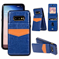 Miniatyrbilde 1 av 11: Skyddande Skal med Kortfack (Leman) - Samsung Galaxy S10E Blå