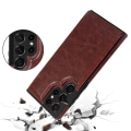 Miniatyrbild 2 av 11: Samsung Galaxy S22 Ultra - Smidigt Stilsäkert Skal med Kortfack Brun