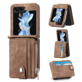Miniatyrbillede 2 af 11: Galaxy Z Flip 5 5G - 2 i 1 Pungetui med kortholder Brun