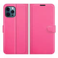 iPhone 12 Pro Max - Elegant Genomtänkt Plånboksfodral Rosaröd
