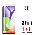 Miniatyrbilde 3 av 11: 3-PACK Galaxy A22 4G Skärmskydd + Kameralinsskydd HD 0,3mm Transparent/Genomskinlig