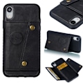 Miniatyrbillede 1 af 11: iPhone XR - Professionellt Retro Skyddsskal med Kortfack Svart Svart
