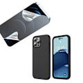 Miniatyrbilde 2 av 11: iPhone 14 Pro - Mattbehandlat Tunt Skal & Hydrogel Sk�rmskydd Svart