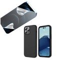 Pikkukuva 2 / 11: iPhone 14 Pro - Mattbehandlat Tunt Skal & Hydrogel Sk�rmskydd Svart
