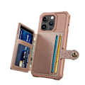Miniatyrbild 5 av 11: Elegant plånboksfodral i lyxigt PU-läder för iPhone 15 Pro Grön