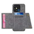 Pikkukuva 8 / 11: Lyxigt PC Läder Retro Flip Plånboksfodral För Xiaomi Redmi 12C Grey