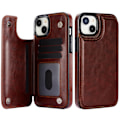 Pikkukuva 1 / 11: Kestävä nahkakotelo iPhone 15 Plus -puhelimeen Brun