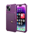 Elegant plånboksfodral i lyxigt PU-läder för iPhone 15 Plus Lila